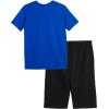 imagePUMA boys 2 Piece Set Short Sleeve Cotton Jersey Tshirt ampamp Matching ShortVivid Blue