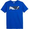 imagePUMA boys 2 Piece Set Short Sleeve Cotton Jersey Tshirt ampamp Matching ShortVivid Blue