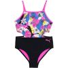 imagePUMA Girls One Piece Bathing Suit Athletic Swimsuit Quick Dry Day DreamPuma BlackFloral