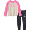 imagePUMA girls Long Sleeve Tee ampamp Legging Set Logo Graphics CrewneckAlpine Snow