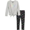 imagePUMA girls Long Sleeve Tee ampamp Legging Set Logo Graphics CrewneckLight Heather Grey