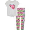 imagePUMA girls Short Sleeve Tee ampamp Legging Set Logo Graphics CrewneckWhite Heather