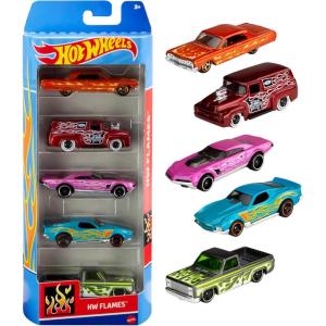 imageHot Wheels 164 Scale DieCast Toy Cars 5Pack Set of 5 Toy Race Cars Hot Rods Character Cars Rescue or PickUp Trucks Styles May Vary5Pack