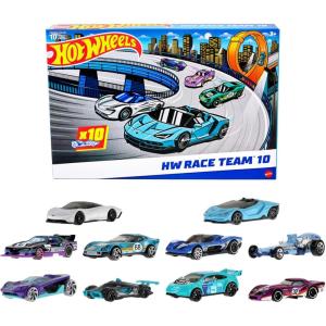 imageHot Wheels Toy Trucks 10Pack Set of 10 DieCast 164 Scale Utility Racing ampamp Other Pickups or Vans Modern ampamp Retro Models Styles May Vary Amazon Exclusive10pack Race Cars