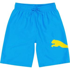 imagePUMA Boys Fashion Swim Trunks Water Repellant Elastic Waistband with DrawcordDigital Cyan