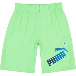 imagePUMA Boys Fashion Swim Trunks Water Repellant Elastic Waistband with DrawcordElektro Green