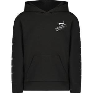 imagePUMA Boys Logo Pullover Hoodie Fleece Sweatshirt Large Front PocketBlack