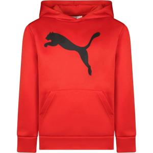 imagePUMA Boys Logo Pullover Hoodie Fleece Sweatshirt Large Front PocketHigh Risk Red