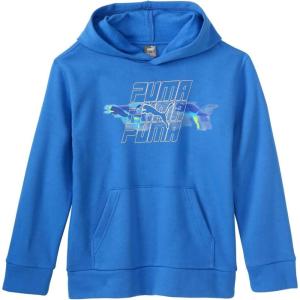 imagePUMA Boys Logo Pullover Hoodie Fleece Sweatshirt Large Front PocketHyperlink Blue