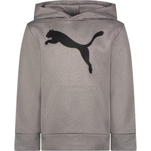 imagePUMA Boys Logo Pullover Hoodie Fleece Sweatshirt Large Front PocketLight Heather Grey