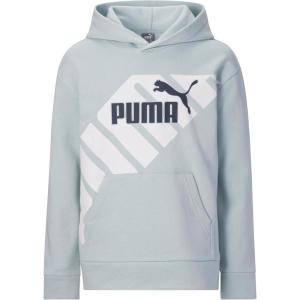 imagePUMA Boys Logo Pullover Hoodie Fleece Sweatshirt Large Front PocketTurquoise Surf