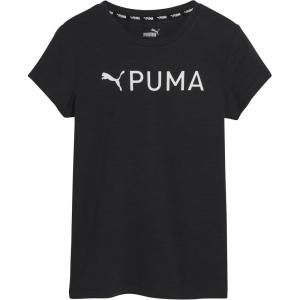 imagePUMA Girls Active Essentials Short Sleeve Performance TShirtBlackGrey