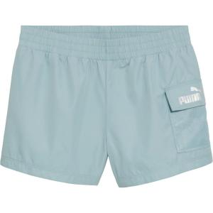 imagePUMA Girls Fashion Shorts Elastic Waistband Cat LogoTurquoise Surf