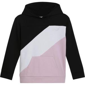 imagePUMA Girls Long Sleeve Sweater Crewneck Pullover Soft Knit FabricBlack Colorblock