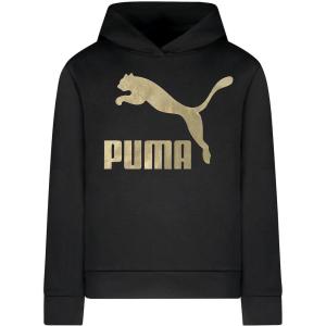 imagePUMA Girls Long Sleeve Sweater Crewneck Pullover Soft Knit FabricBlack Gold