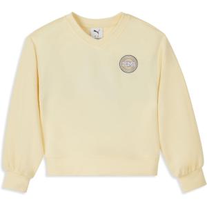 imagePUMA Girls Long Sleeve Sweater Crewneck Pullover Soft Knit FabricCreamy Vanilla