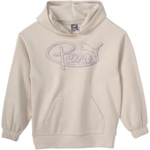 imagePUMA Girls Oversized Hoodie Fleece Lined Logo GraphicsAlpine Snow