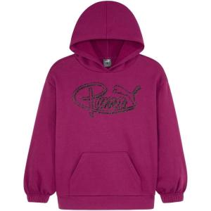imagePUMA Girls Oversized Hoodie Fleece Lined Logo GraphicsMagenta Gleam