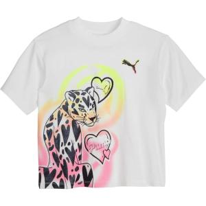 imagePUMA Girls Short Sleeve TShirt Fashion Prints ampamp Colors Soft and ComfortableAirbrush White