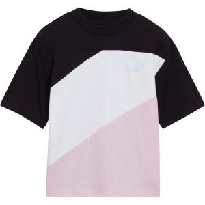 imagePUMA Girls Short Sleeve TShirt Fashion Prints ampamp Colors Soft and ComfortableBlackPurple