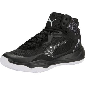 imagePUMA Mens Playmaker Pro Mid Basketball SneakerBlackWhite