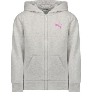 imagePUMA girls Core Logo Zip Up HoodieWhite Heather