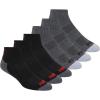 imagePUMA mens 6 Pack Quarter Crew SocksDark GreyBlack Red Combo