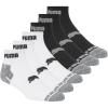 imagePUMA mens 6 Pack Quarter Crew SocksWhiteBlackGrey