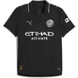 imageManchester City FC Mens 202526 Authentic Away Soccer Jersey  Slim Fit  Black