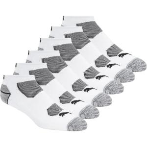 imagePUMA Mens 6 Pack Low Cut SocksWhite Traditional