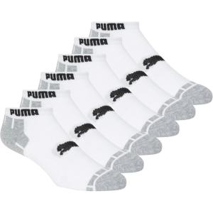 imagePUMA Mens 6 Pack Low Cut SocksWhiteGrey