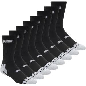 imagePUMA Mens 8 Pack Athletic Cushioned Crew SocksBlackGrey