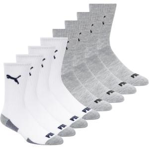 imagePUMA Mens 8 Pack Athletic Cushioned Crew SocksWhiteGrey