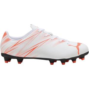 imagePUMA UnisexChild Attacanto Firm Artificial Ground Soccer Cleats SneakerPuma Whiteglowing Red
