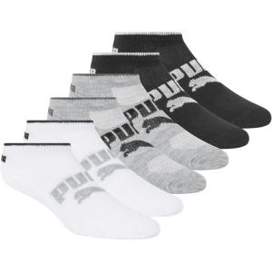 imagePUMA Womens 6 Pack Runner SocksBlackGreyWhite Logo