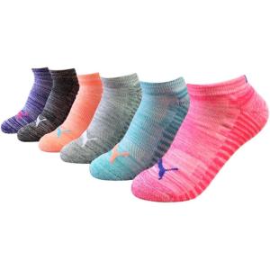 imagePUMA Womens 6 Pack Runner SocksBright Pink Multi