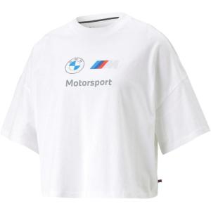 imagePUMA Womens BMW MMS Statement Cropped Crew Neck Short Sleeve Casual Tops Casual  WhitePuma White