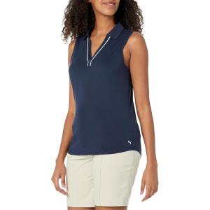 imagePUMA Womens Cloudspun Piped Sl PoloDeep Navy