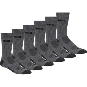 imagePUMA mens 6 Pack Crew SocksDark Gray