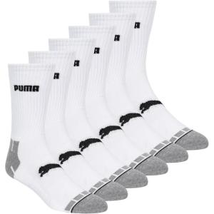 imagePUMA mens 6 Pack Crew SocksWhite