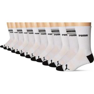 imagePUMA mens 6 Pack Crew SocksWhiteBlack Detail