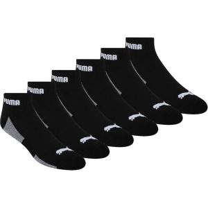 imagePUMA mens 6 Pack Quarter Crew SocksBlack