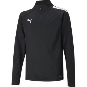 imagePUMA unisex child 14 TeamLIGA 1 4 Zip Top Puma Blackpuma White Large US