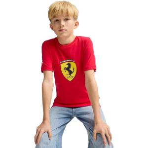 imagePUMA Kids Scuderia Ferrari Race Graphic TeeColoured Big Shield Rosso Corsa Ss25