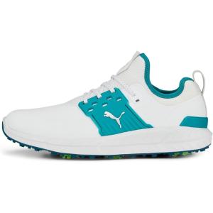 imagePUMA Mens Ignite Articulate Golf ShoePuma Whitepuma Silvergreen Lagoon