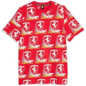 imagePUMA Mens Scuderia Ferrari Race Graphic Crew Neck Short Sleeve Casual Tops Casual  BlackRosso Corsaaop