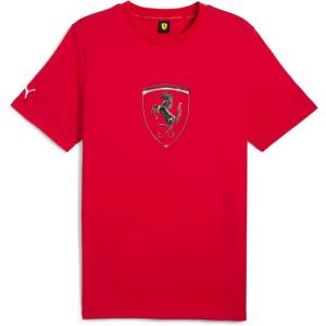 imagePUMA Mens Scuderia Ferrari Race Shield TShirtBig Shield Tonal Rosso Corsa Ss25