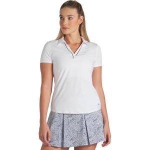 imagePUMA Womens Cloudspun Piped Ss PoloWhite Glow