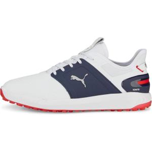 imagePUMA Mens Ignite Elevate Wide Golf ShoePuma Whitepuma Silverpuma Navy