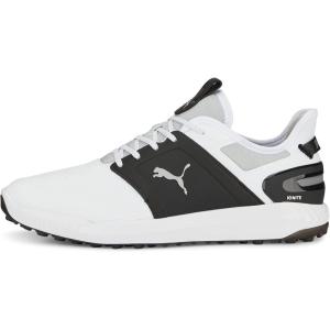 imagePuma Mens Ignite Elevate Golf ShoePuma Whitepuma Blackmetallic Silver